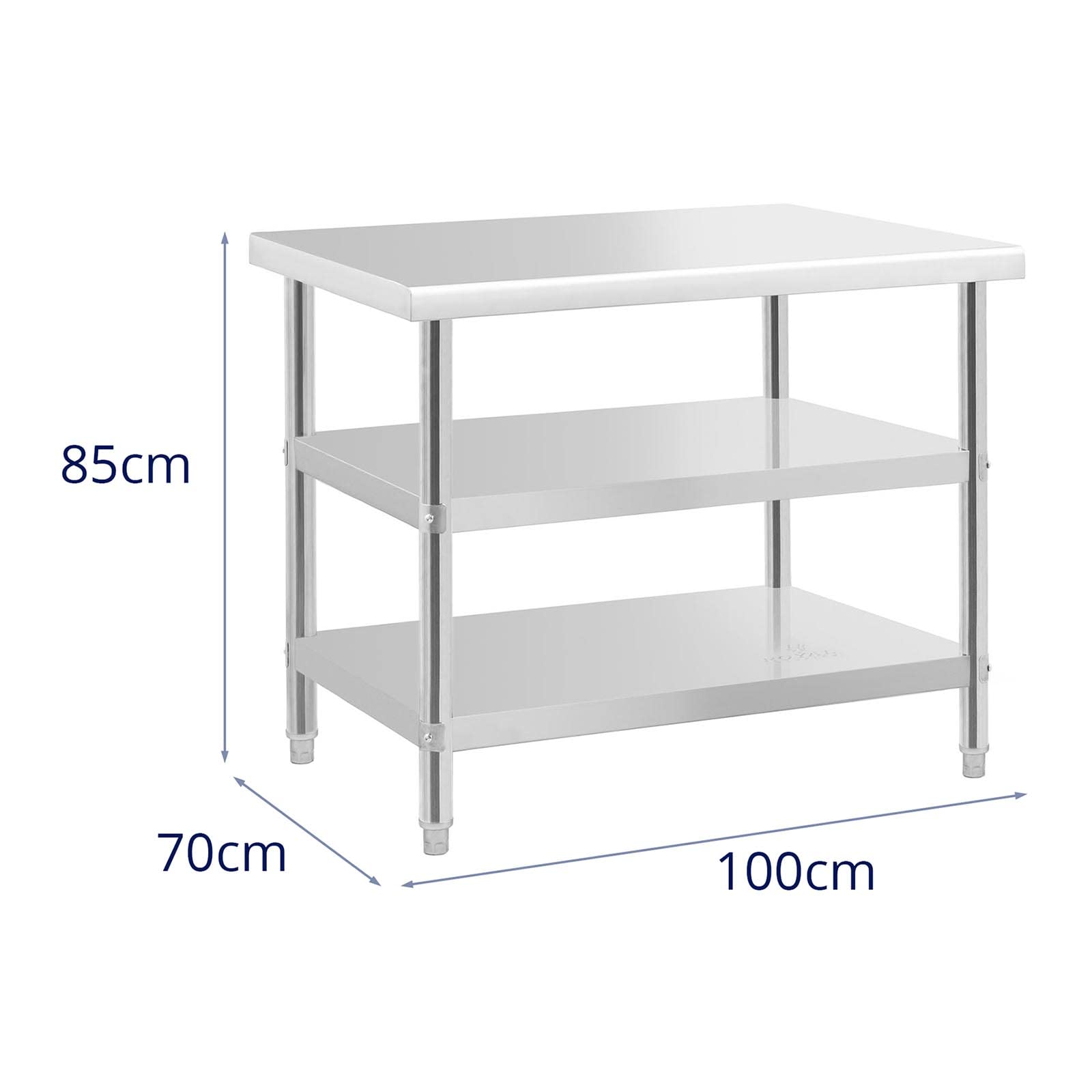 Tavolo Da Lavoro In Acciaio Inox 200x90cm - Portata 100kg, Per Cucine - Foto 11