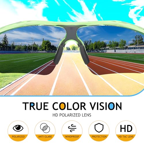 Image of FEISEDY Kids Polarized Sports Sunglasses, TR90 UV400 Baseball Cycling | LightWeight Wrap-Around for Boys Girls, TAC Polarized Lens blocks 100% UVA /UVB, Baseball /Softball /Cycling /Running B2454