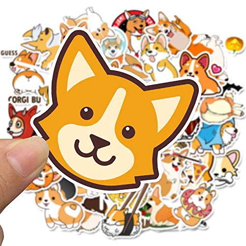 YAWALL Corgi Laptop Stickers, Cute Ins Style Stickers Vsco Teens Girl Lovely Music Film Skin Decals for Notebooks Travel Luggage Laptop Water Bottles Hydro Flask MacBook Skateboard 50Pcs - Thumbnail 5