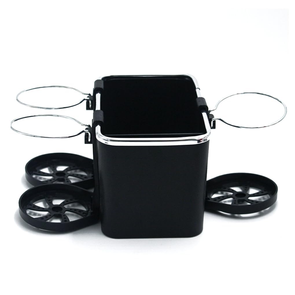 Rebpue Black Car Armrest Storage Box For Bmw 2Er F22 F23 F45 F46 F87 G42 M2 218I 220I, Centre Console Organiser Case, Side Drinks Bottle Holder, Vehicle Cup Stand,- 3 Cup Holders