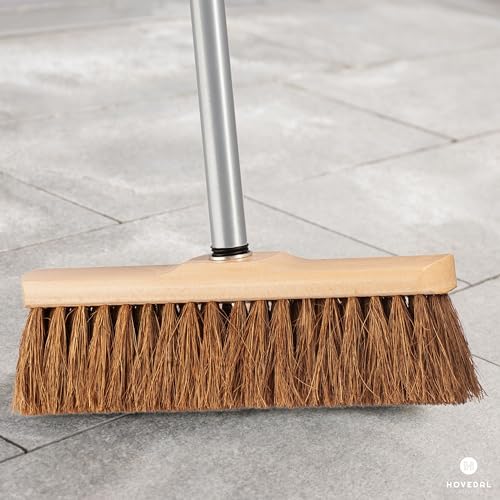 Kokosbesen mit Stiel, Kehrbesen Kokos mit Teleskopstiel Set, Saalbesen, Zimmerbesen, Straßenbesen mit Kokosborsten, Naturfaser – Bild 7