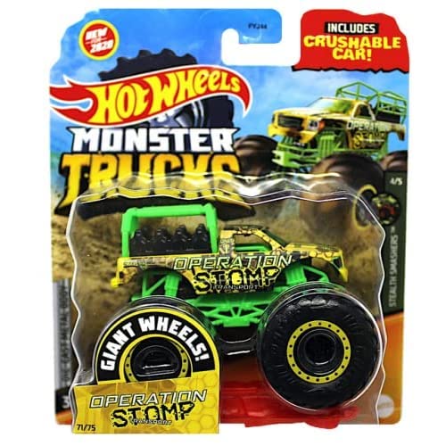 Monster Trucks Operazione Stomp Equitazione Camion Con Crushable Auto 71/75 (Scala 1:64 Pressofuso)