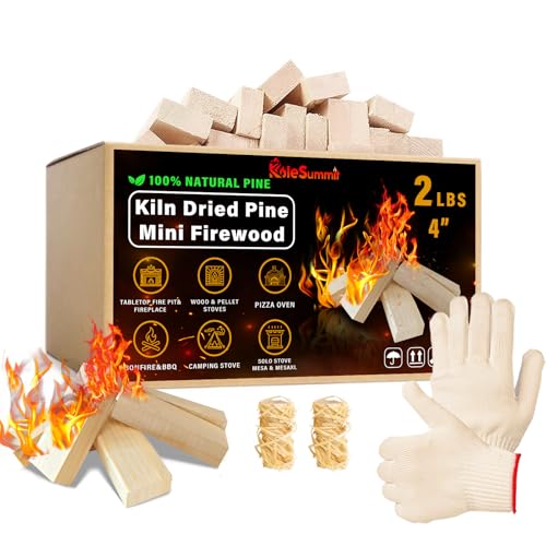 KoleSummit Mini Firewood 4' Kiln Dried Fire Pit Wood for Solo Stove Accessories, Camp Stoves,...