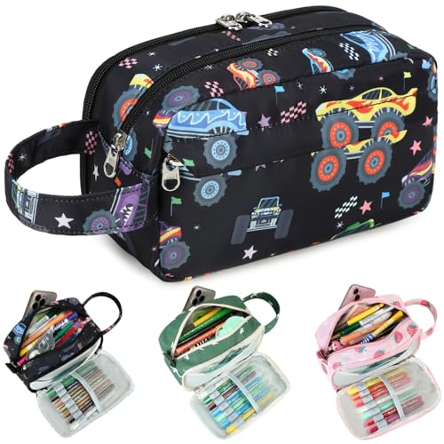 CAMTOP Cute Pencil Case for Boys Large Capacity Pencil Pouch with 3 Compartments Pen Organizer Kawaii Pencil Box Bag for School Travel Gifts