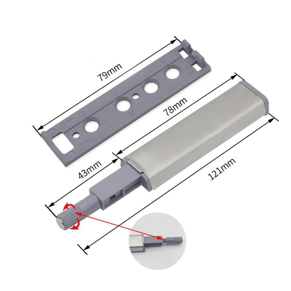 Zestaw zamków elektromagnetycznych do szafek kuchennych i łazienkowych, 4 sztuki, 121 mm, szary