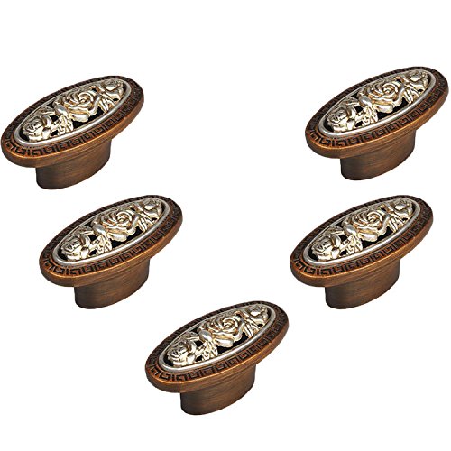 12 Sets Vintage Schubladengriffe Mit Rosen-Design - Dekorative Griffe Für Möbel