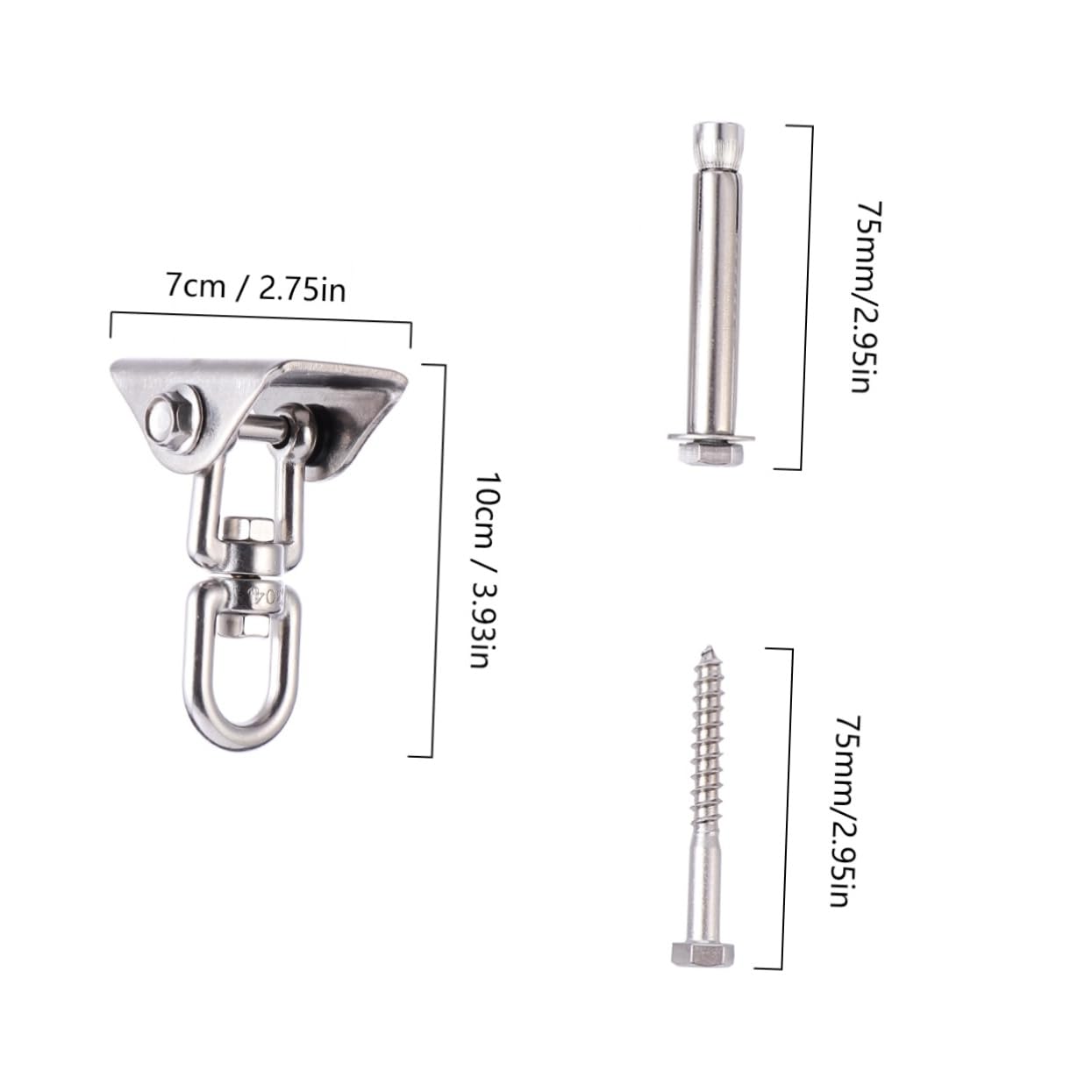 Kit para Colgar Hamacas Giratorias de 360° de Acero Inoxidable