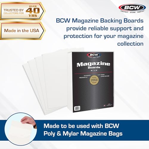 bcw magazine backing boards 8534 x 1134  100 pack  24pt acid-free boards for comics fabric storage crafts amp collectibles  precision cut for archival protection