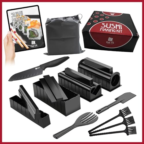 Kit sushi de The Kit Company™: equipo y herramientas que incluyen 15 piezas, un libro electrónico...