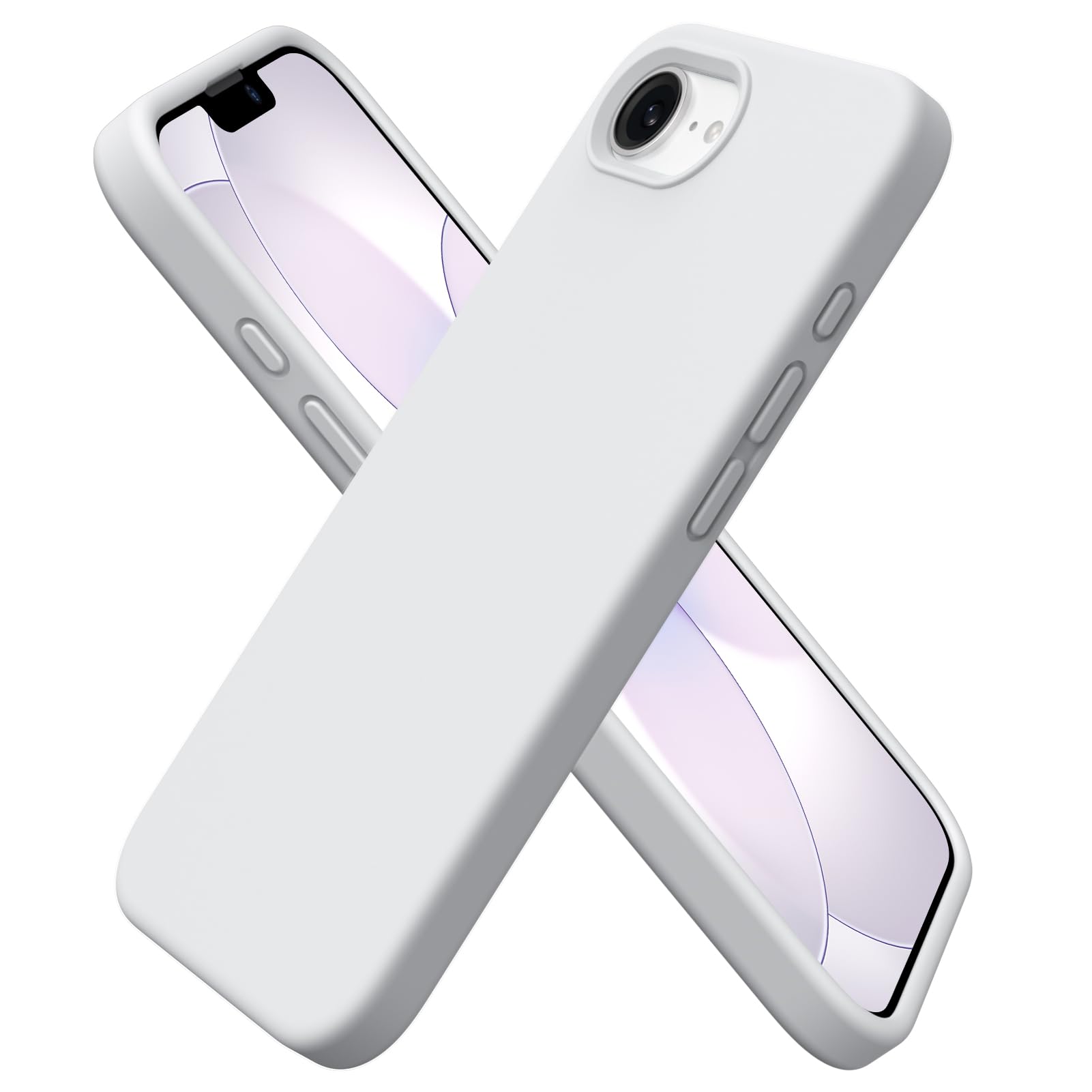 ORNARTO für iPhone 17e/16e Hülle Silikon 6,1 Zoll, dünne Handyhülle iPhone 17 e/16 e aus flüssigem Silikon, Kratzfeste und stoßfeste Schutzhülle für 17e/16e(2026/2025) - leicht grau