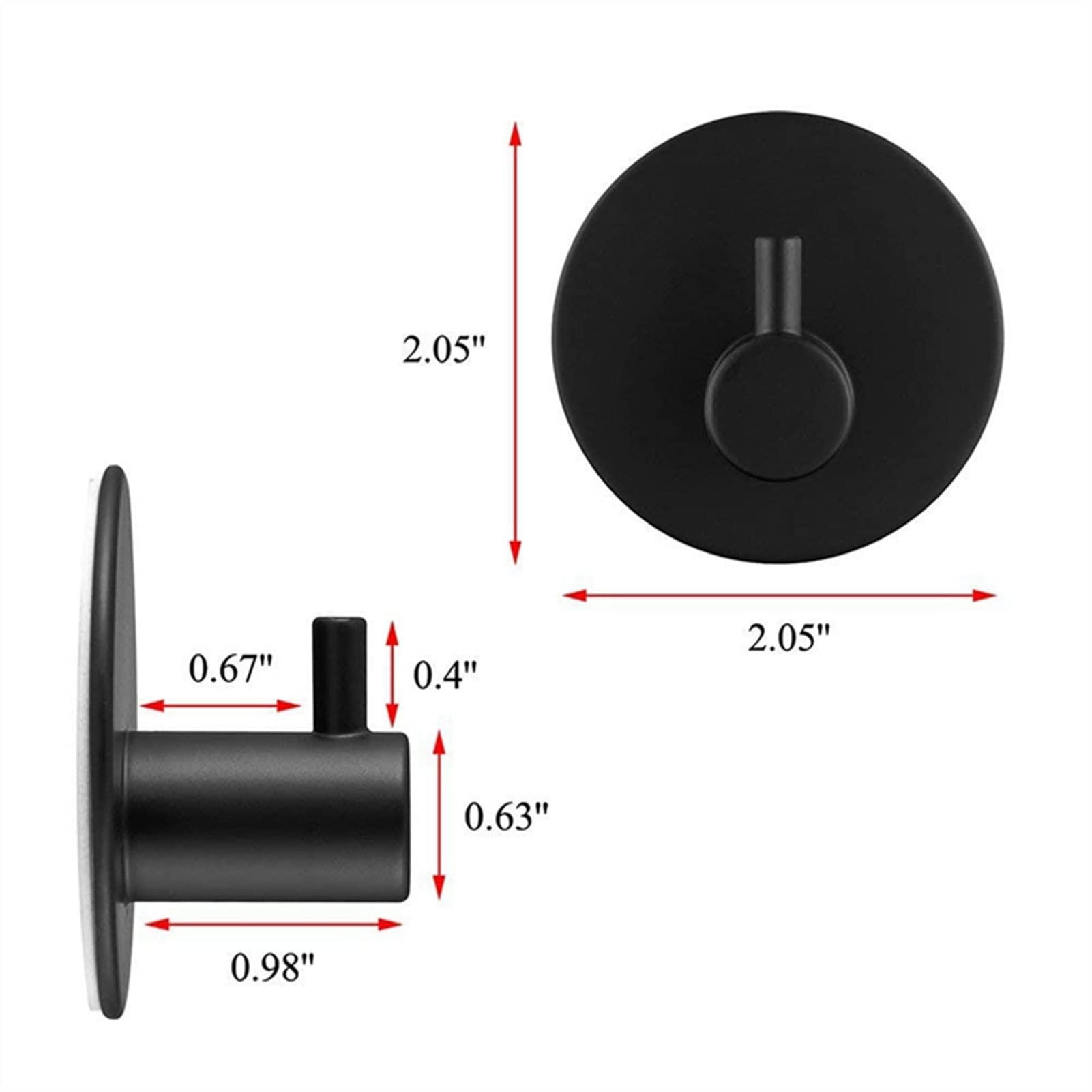 Percheros de Pared Gancho adhesivo, gancho de gancho de gancho de pared negro autoadhesivo, toalla, gancho de acero inoxidable súper pesado Percha pared/Percheros