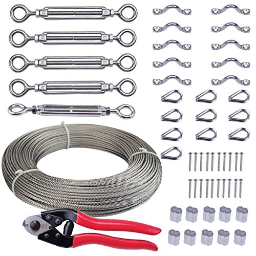 Muzata 5 Pack Heavy Duty Cable Railing Kits Set with 1/8