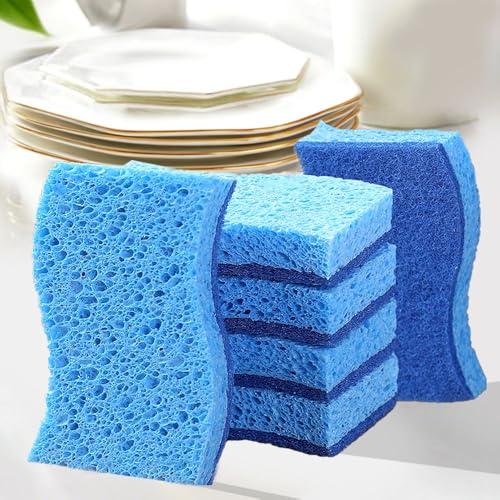 Paquete De 4 Esponjas Antiarañazos, Esponjas De Limpieza De Cocina Resistentes De Larga Duración, Esponjas De Cocina Para Limpiar El Hogar, Platos, Baño Y Más