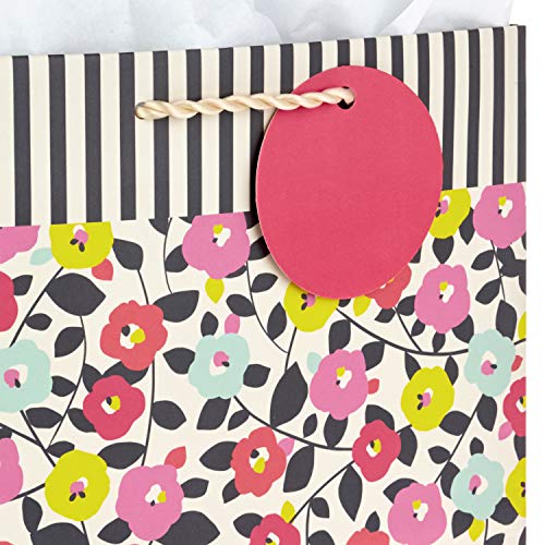 Hallmark-9-Medium-Gift-Bag-with-Tissue-Paper-Flowers-and-Stripes-for-Birthdays-Mothers-Day-Baby-Showers-Bridal-Showers-Weddings-or-Any-Occasion