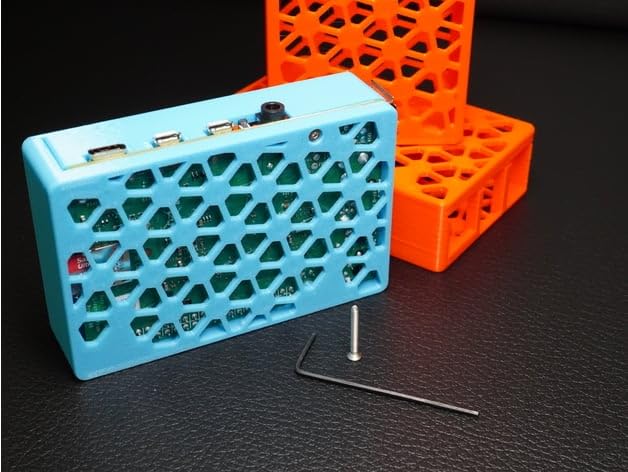 Image of 3D Printed raspberry pi 4 1GB / 2GB / 4GB / 8GB case with a geometric mesh pattern that (easy to assemble) Pack of 1