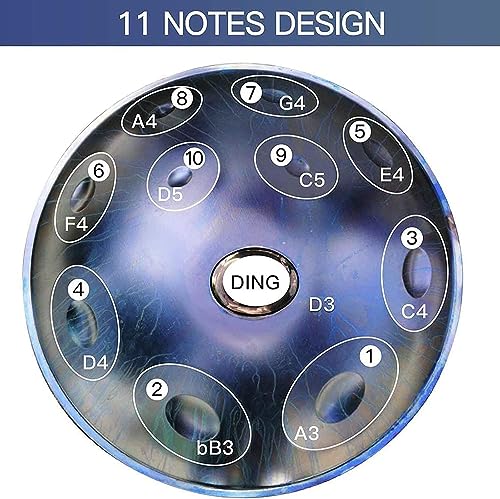 Handpan Drum, Hand Pan en Re menor, Tambor de acero de 22 pulgadas con 11 notas con bolsa blanda, mazos y soporte miniatura 2
