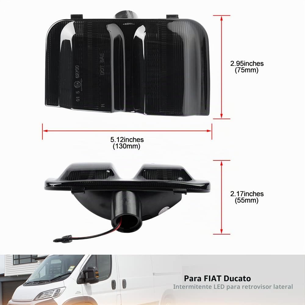secuencial LED intermitente de retrovisor para F/iat Ducato P/eugeot