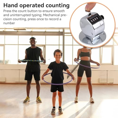 Jwthee 2PCS Clicker Counter, 4-Digit Handheld Tally Counter Clicker, Metal Mechanical Pitch Counters with Ring for Coaching, Knitting, People, Lap, Fishing, Golf and Row - Thumbnail 5