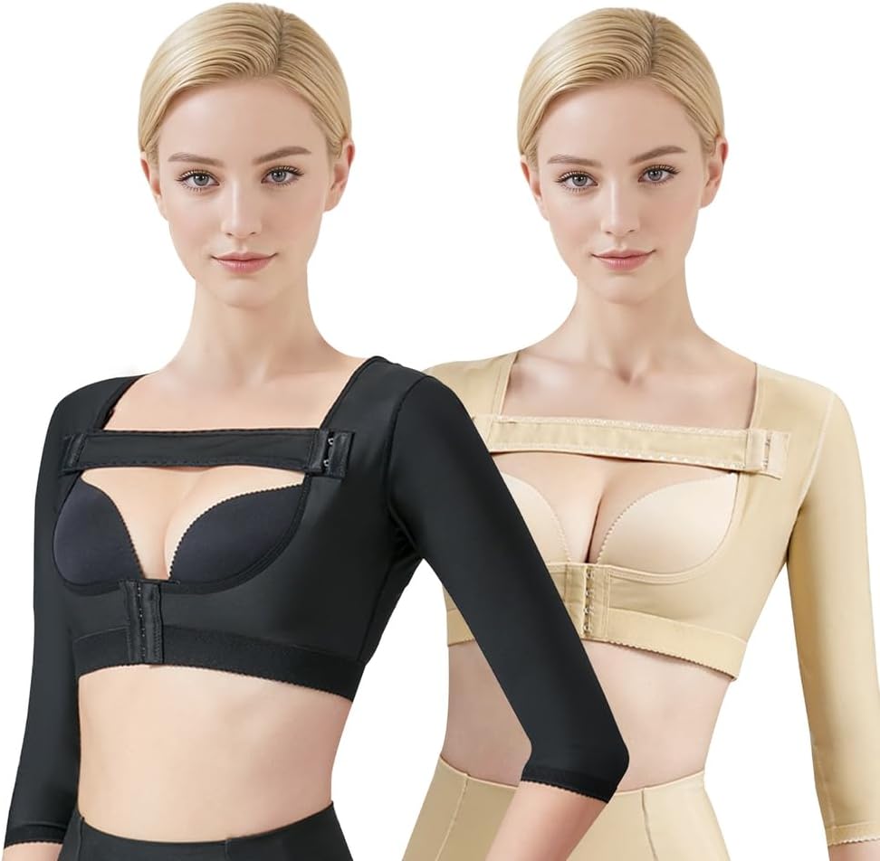 Arm Compression Sleeve for Women Post Surgery Compression Sleeve for Arm Shaper Arm Shapers Lipo, 2Pcs