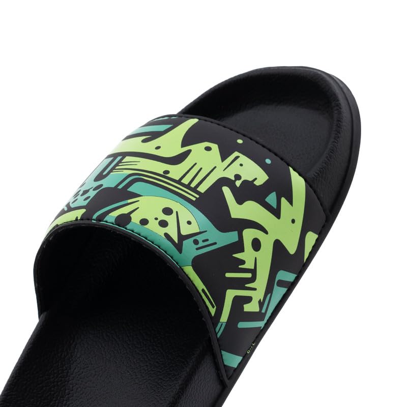 Image of ARVAN Mens Abstract Print EVA Sliders | Lightweight Slip-On Slippers with Cushioned Sole | Casual Open-Toe Slides