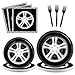 96 Pieces Race Car Birthday Party Plates and Napkins Sets Racing Car Party Supplies Decorations Checkered Race Car Themed Dessert Plates Napkins Forks for Kids Boys 24 Guests Birthday Home Decor