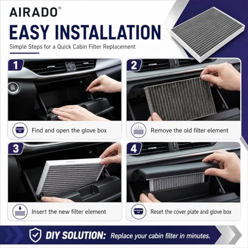 Image of Car Cabin Air Filter with Activated Carbon | AC Filter for Verna CRDI PM2.5 Dust Protection | Easy DIY Installation | Pack of 1 | Car Cabin Air Filter with Activated Carbon
