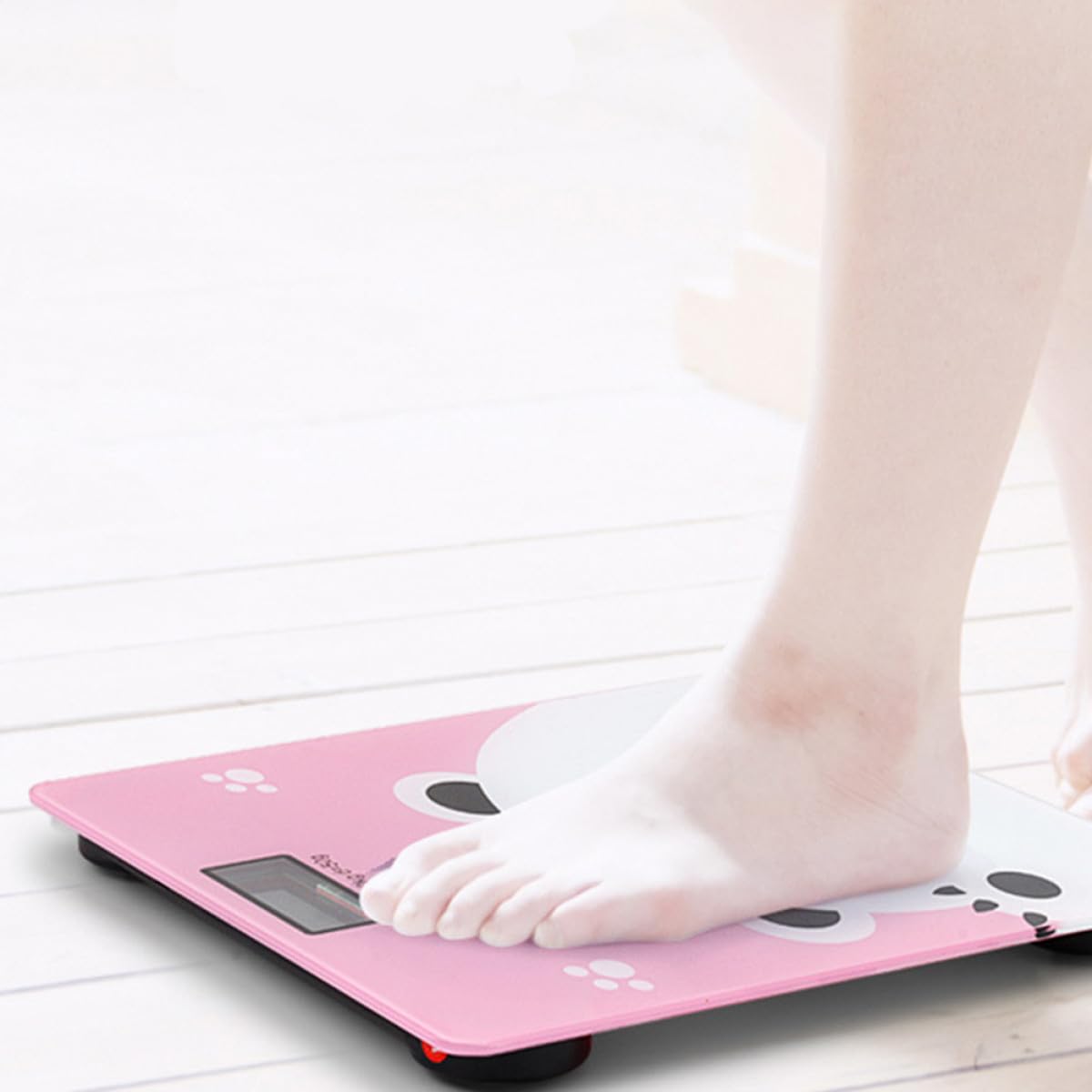 FRCOLOR Bilancia Digitale Cartoon Rosa per Adulti e Precisione Elevata con Sensore Temperatura Super Sottile e Facile da Leggere per Gestione Peso e Uso Domestico