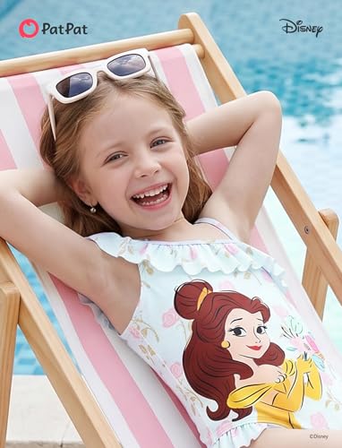 Image of Disney Stitch Frozen Marvel Minnie Mouse Girls Swimsuits Ruffle One Piece Bathing Suits UPF 50 Swimwear Quick Dry Size 2-13Y