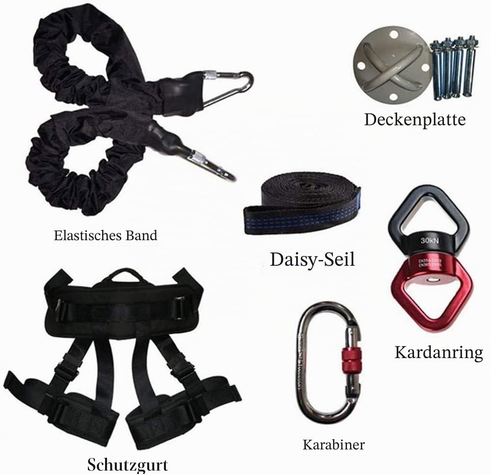Schweres Yoga Bungee Seil Set, Widerstandsgürtel Bungee Training Schwerkrafttraining Werkzeug Ausrüstung für Studio Home Gym Yoga, Schwerkraft Yoga Bungee Seil Kit,-50kg