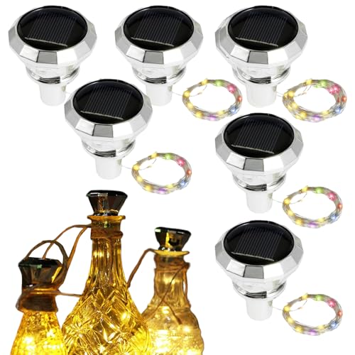ETUCYNG Guirnaldas luminosas para botellas, 6 luces de | Lámparas impermeables decorativas para vino, boda, jardín, fiestas, pasillo, iluminación exterior