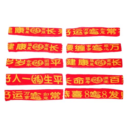 LOGOFUN 20pcs Handmade Single Layer Woven Red Waist Belt with Blessing Pendant for Auspicious Good Luck Protection Unisex Accessory