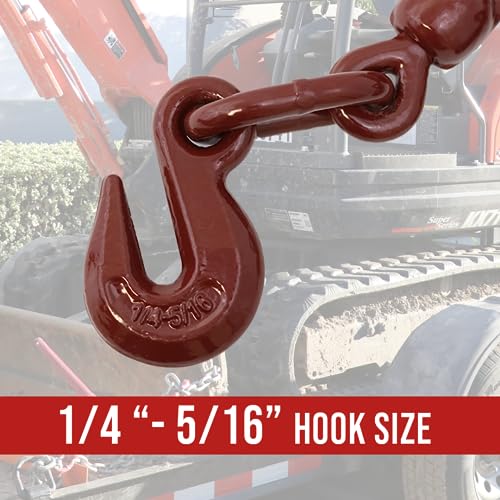 Image of BoxerTool 2 Pack Heavy Duty Chain Lever Load Binder with Forged Grab Hooks, inch - 5 /16 inch - Chain Binder Tie Down - 7,800 LBS Breaking Strength