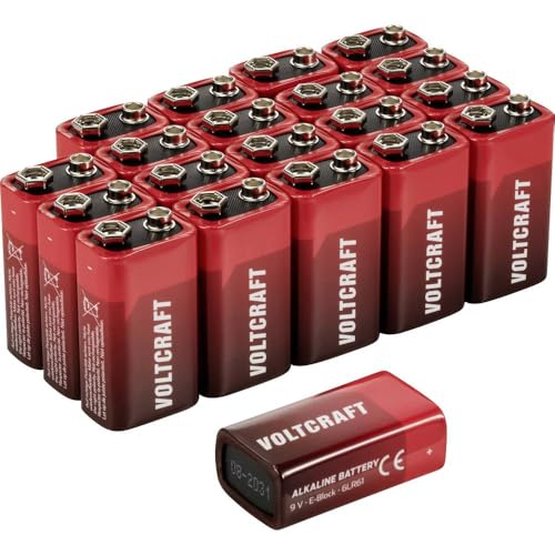 VOLTCRAFT VC-16107985 Batteria da 9 V Alcalina/manganese 550 mAh 9 V 20 pz.