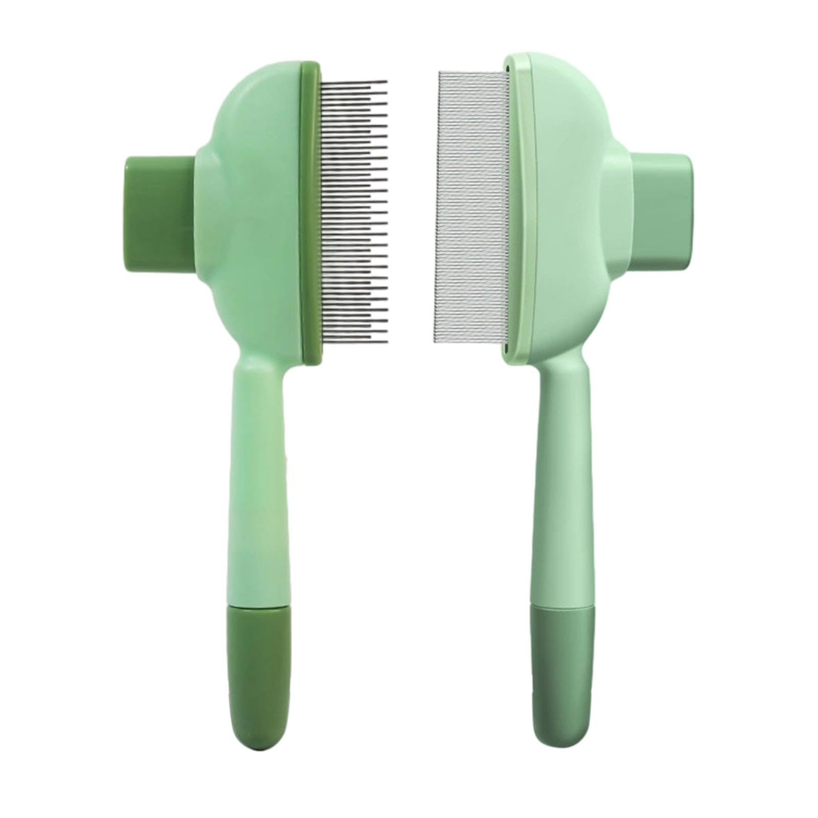 YUXITA 2PCS SelfCleaning Pet Comb With Easy Press For Dog And Cats Stainless Steel Detangling Brush Grooming Tool