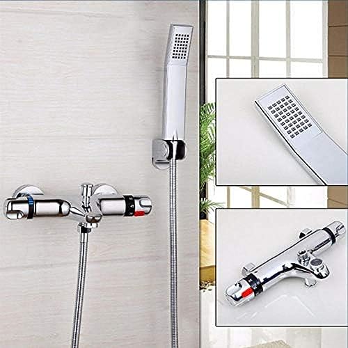 Robinet thermostatique mural de douche et baignoire en laiton chromé