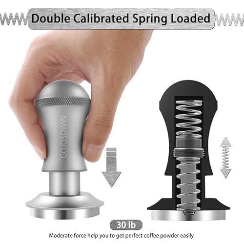 Gojosowin Espresso Tamper 58Mm, Premium Heavy Duty Barista Coffee Tamper With Calibrated Spring Espresso Accessories, Stainless Steel Based Tamper For Espresso Machine (58Mm, Silver Color) #TOP1