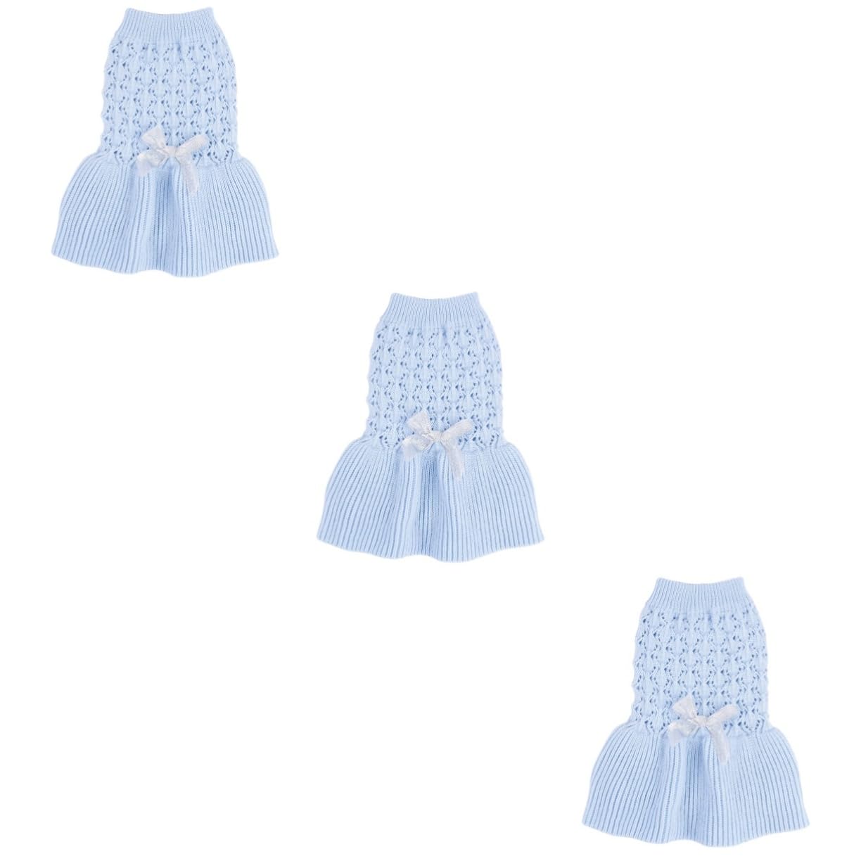 Sosoport 3pièces Pull De Printemps pour Chien Et Chat Vêtement Douillet Laine pour Chiens Et Bleu s