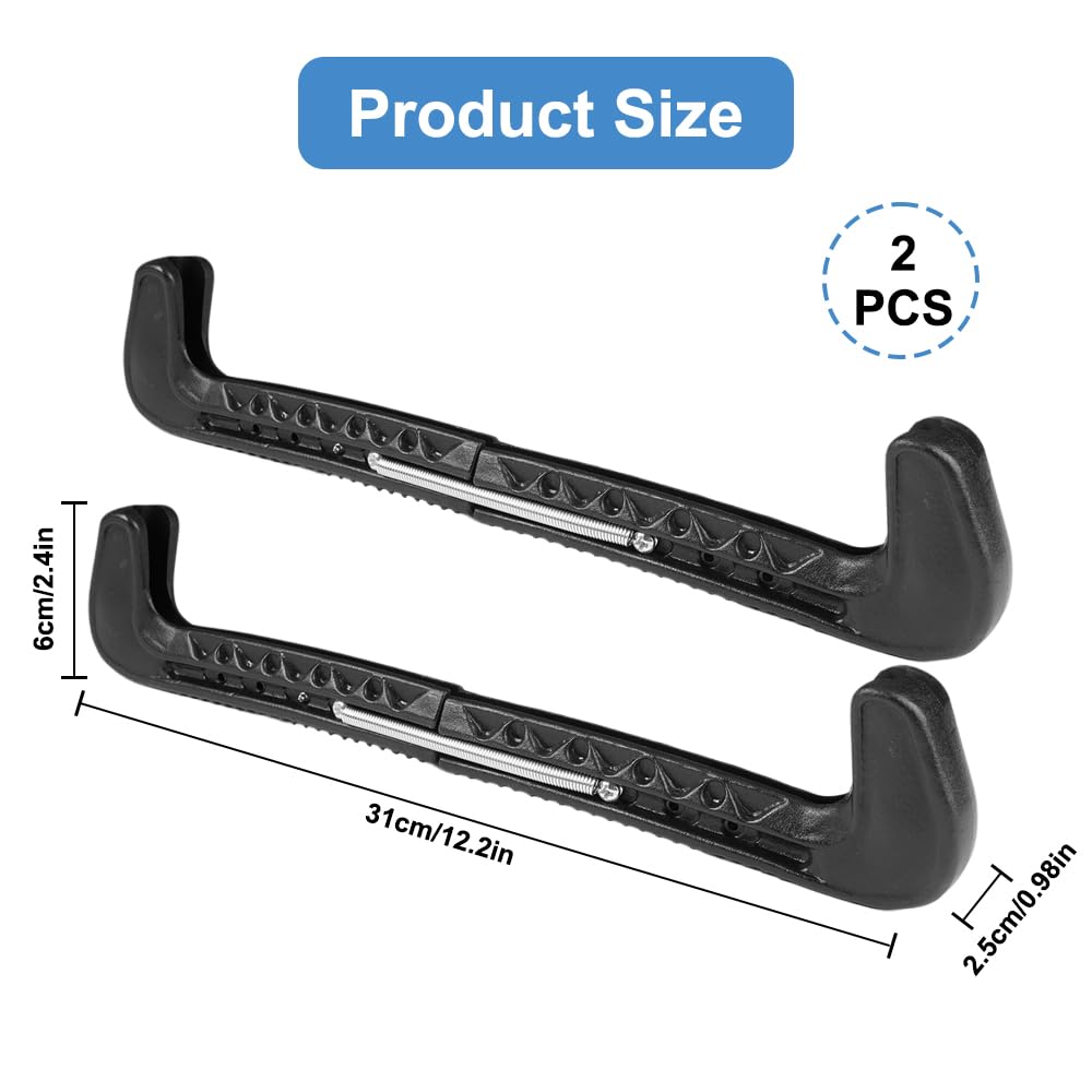 1 Par Protectores de Patines de Hielo, Protectores Patines Hielo Ajustables, Protectores de Palas para Patines sobre Hielo, Protectores Patines Hielo con Resorte, Accesorio para Patinaje Artístico