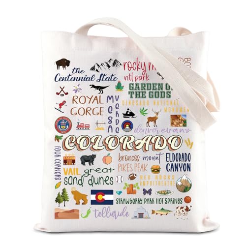 TGBJE Colorado State Vacation Gift Centennial State Tote Bag Colorado Lover Gift Centennial State Travelers Handle Bag