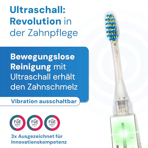 emmi-dent Platinum Ultraschallzahnbürste (Starter-Set Holografik) – 96 Mio. Schwingungen & Ultraschall-Zahnpasta | Sanft zu Zähnen & Zahnfleisch | Kein Schrubben | Bis zu 15 Tage Akkulaufzeit – Bild 5