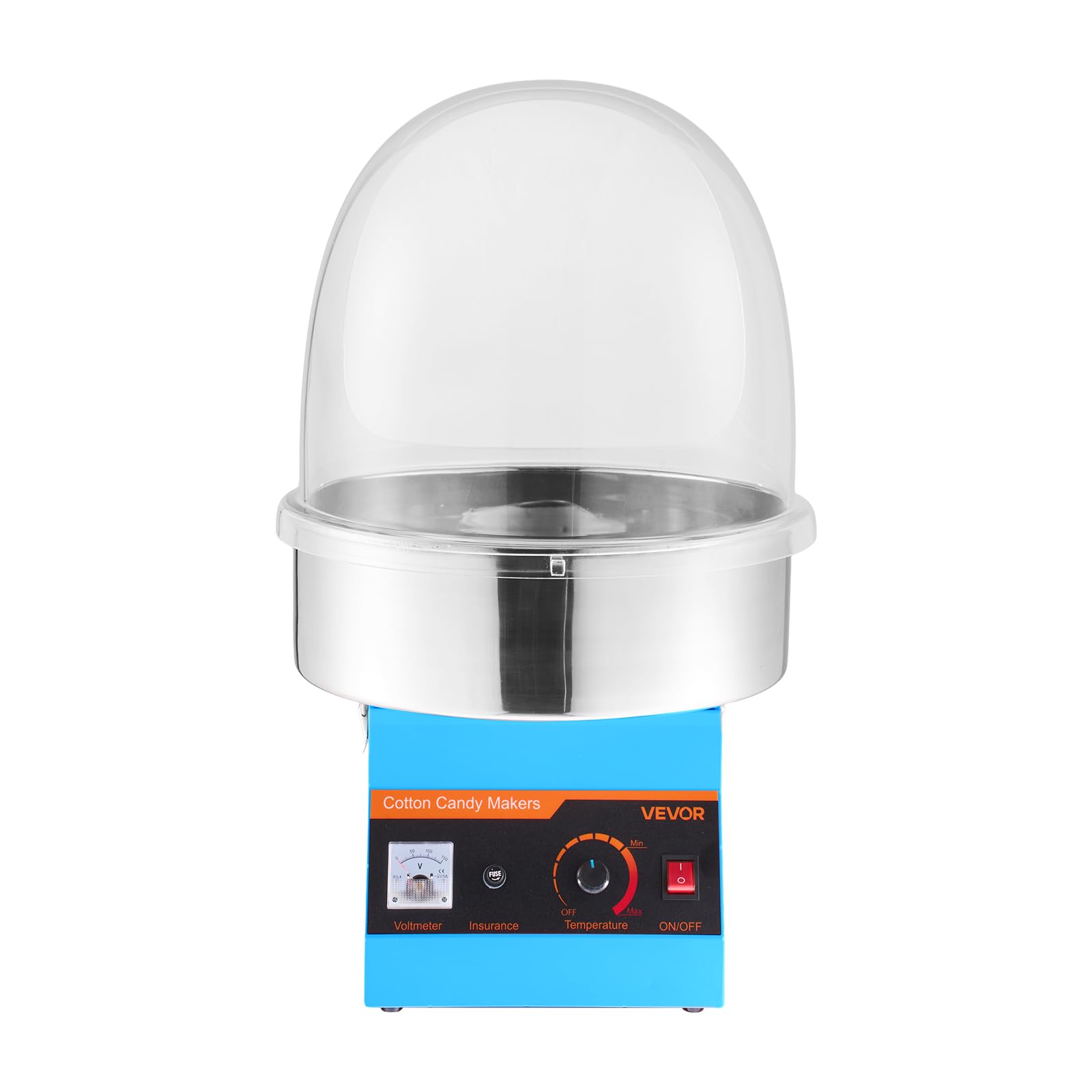 VEVOR Elektrische Zuckerwattemaschine 1000 W, Zuckerwattenmacher mit Edelstahlschüssel, Blau
