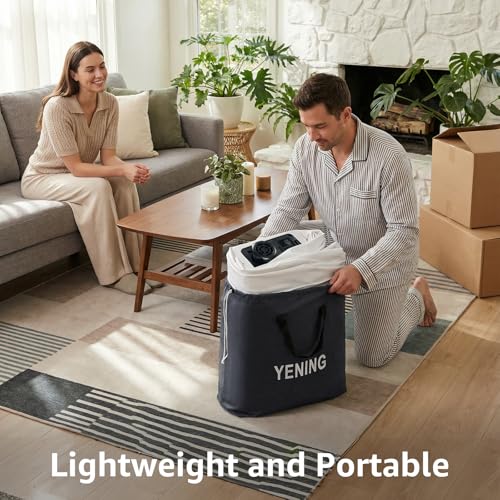 Image of YENING Size Air Mattress with Built in Pump Raised Double Blow up Bed Inflatable Camping Airbed Electric 18 Inch Tall (Twin, Twin)