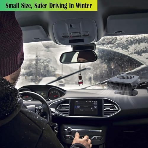 Xximuim 456787 Car Heater, 200W Automobile Windscreen Fan Function For Quickly Defrost Defogger Demister Vehicle Heater Plug In Cigarette Lighter 2 In 1 Fast Heating/Cooling thumb #6