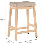 HomePop Blake Backless Counter Bartools, 24 cali, Linen
