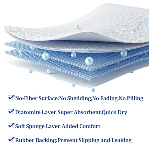 Hocklliy 40 * 60CM Super Absorbent Non-Slip Stone Bath Mat - Quick Drying, Anti-Mould Bathroom Upgrades, Stylish & Functional Home Decor - 4