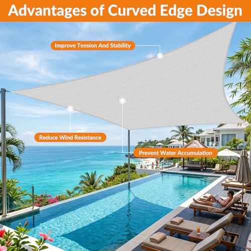Image of KANAGAWA 26'X26' Sun Shade Sail Gray Curved Square Customizable