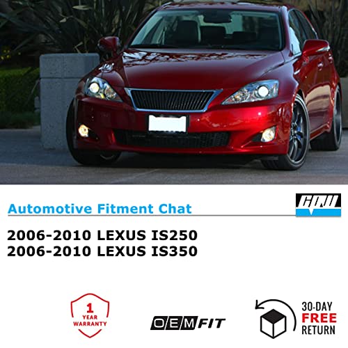 Cpw Fog Lights Assembly Compatible With [2006 2007 2008 2009 2010 Lexus Is250/Is350] Driving Fog Lights Pair #TOP3
