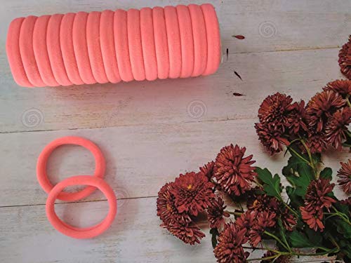 Image of Elina 60 Mutli Color Elastic Ponytail Holder Hair Rubber Ties Head Bands Soft Cotton Thick Thin Hair Wear for School Girls, Kids, Women Accessories (Pack of 60)(Neon Bright Colors)