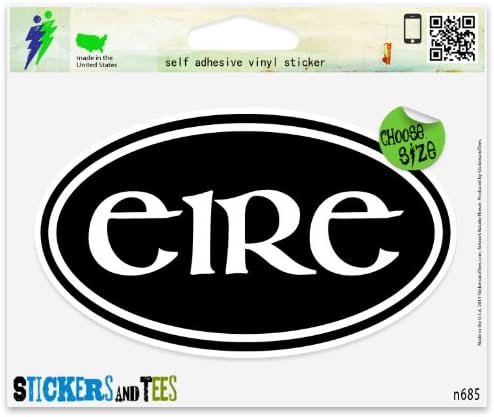 Eire Sticker Amazon.com - Eire Ireland Irish Black Euro Simple Oval Vinyl Car Bumper ...