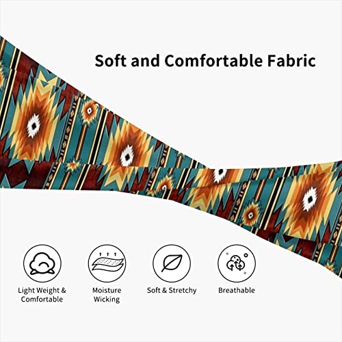 Workout Sweatbands For Women Head Sport Hair Bands Hair Non Slip Moisture Wicking Headband For Running (Ethnic Navajo Native American Southwestern) #TOP6